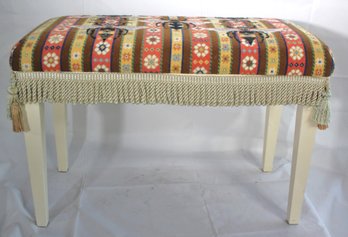 Beautifully Detailed Needlepoint Piano Bench With Bees, Flowers And  Salamanders