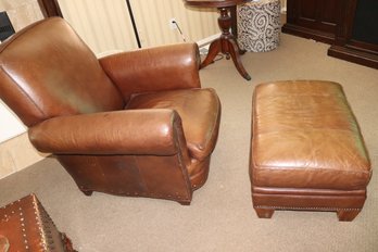 Leather Chair With Nail Head Accents