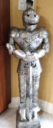 Decorative Ton Metal Knight Decor Stands Approximately 16 W X 12 D X 51 Tall.