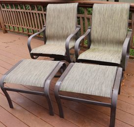 Get Ready For Spring And Summer! Suncoast Cast Aluminum Patio Swivel Chairs With Footrest