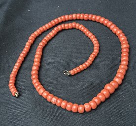 20 Inch Polished Graduated Coral Necklace