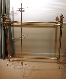 Ornate Brass Towel Rack And Hat Rack