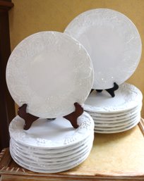 Bordallo Pinheiro Plate Set Embossed Grape Cluster Design Includes 8 Dessert Plates And  8 Dinner Plates