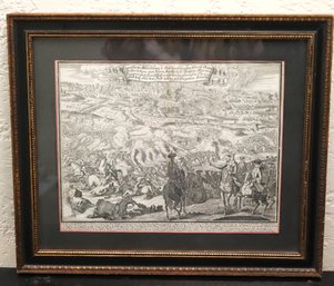 Antique Framed Battle Scene Print