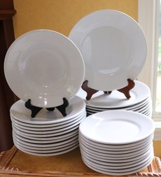 Saturnia Italian Made Dinnerware Includes 11 Dinner Plates, 12 Bowls, 11 Dessert Plates.