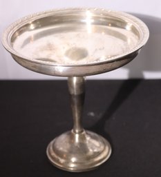 Sterling Silver Weighted Candy Dish With Pedestal Base.