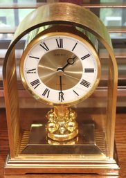 Seiko Brass Carriage/ Case Clock In Working Condition