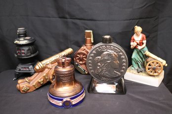 Collectible Decanters Include Bonded Beams, Molly Pitcher Bicentennial, Ezra Brooks Pot Belly Stove And More