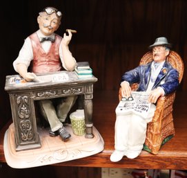 Capodimonte CPA Figure And Royal Doulton Taking Things Easy Figurine