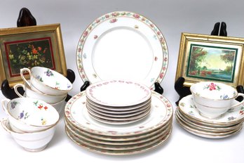 Collection Of Floral Fine Bone China Includes Tuscan Plant Cup & Saucer Set Service For 6