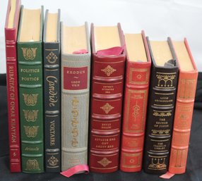 8 Leatherbound Collectors Books, 5 Signed By Authors From The Franklin Library  Press, 3 From Easton Press