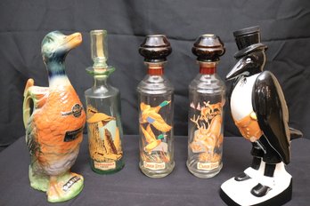 Royal Doulton England Old Crow Decanter Bottle, Garnier Waterfowl Decanter, Cabin Still And More