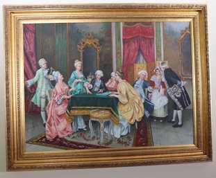 Home Decor Painting Of 18th Century English Card Games Salon.