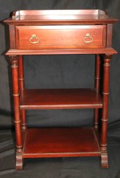 Vintage Style Pennsylvania House Chairside Side Table/butler Stand With A Finished Back
