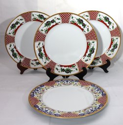 4 Christian Dior Plates/chargers Includes 3 Chinese Flower And Liberte 12 Inch Diameter