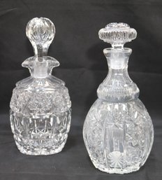 Includes 2 Gorgeous Etched Crystal/glass Decanters