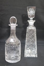 Gorgeous Etched Crystal/glass Decanters Including A Piece By William Yeoward