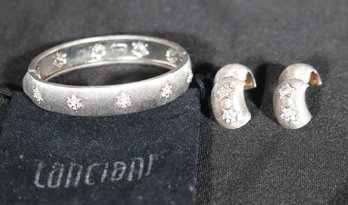 Jewelry Includes A Sterling Canciani? Lanciani? Bracelet With Clasp Marked 925 Approximately 2.5 Inch