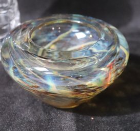 Small Modern Art Glass Vase Signed And Dated 94