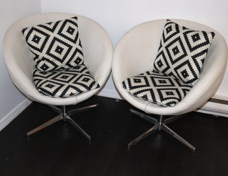 Pair Of Contemporary Swivel Nesting Chairs