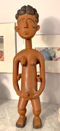 Vintage African Carved Wood Sculpture Of A Mother And Child.