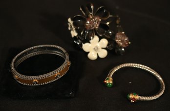 Fashion Jewelry Includes Cuff Bracelet From Saks Fifth Avenue, Floral Bracelet And Braided Cuff Bracelet Wi