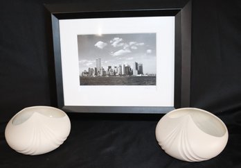 Jesse Kalisher Signature Series NY City Skyline Photo Print Includes Stylish Lenox Bowls