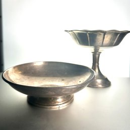 Presner Co. Sterling Silver Dish And National Silver Sterling Pedestal Candy Dish Both Weighted