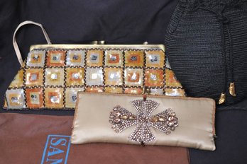 Donna Karan New York, Santi Sequin Handbag And Moyna Couture With Beaded Accents