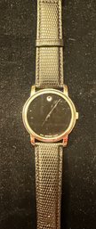 MOVADO MUSEUM MEN'S QUARTZ WATCH WITH BLACK DIAL, SILVER HANDS, ICONIC MOVADO