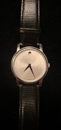 MOVADO MUSEUM MEN'S QUARTZ WATCH WITH SILVER DIAL AND HANDS, ICONIC MOVADO