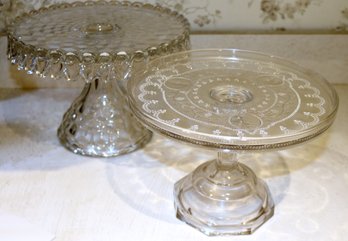 2 Glass Cake Stands, Great For Parties!