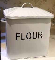 Large Decorative Metal Flour Bin