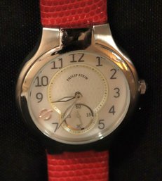 Philip Stein Stainless 3 Atm Water Resistant With A Genuine Leather Strap