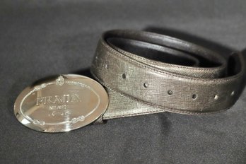 Prada Milano Belt Made In Italy With Large Buckle 90/36 Size S/m