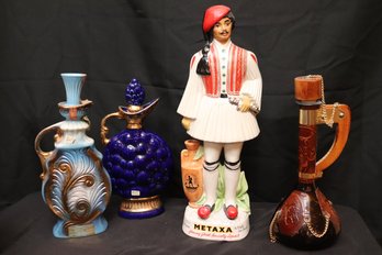 Metaxa Famous Greek Specialty Decanter Bottle Fine Jim Beam Decanter Bottles And Leather Accented Glass Bottle