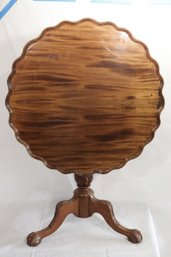 Traditional 1920s Mahogany Tilt Top Pie Crust Table With Ball And  Claw Feet