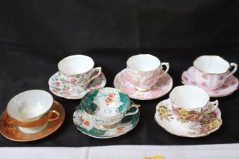 Lot Of 6 Porcelain Cups And Saucers With England & Japan.