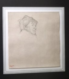 Attributed To Degas Tete De Femme 128/ 250 Heliogravure On Paper Signed In The Stone With Embossed Seal, 1922