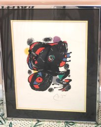 Attributed To Joan Miro Color Lithograph Of Amorphous Composition, Pencil Signed & Inscribed EA