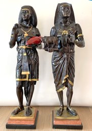 Massive Pair Of Contemporary Limited EditionBronze Egyptian Sculptures Signed Picault.
