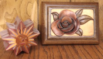 Home Decor As Pictured, Assorted Sized Wood Box With Floral Accent Home Decor As Pictured