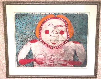 Color Lithograph And Attributed Rufino Tamayo Of Laughing Woman Signed In Pencil, Dated 1969
