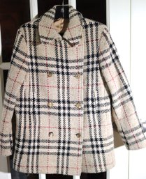 Burberry London 100 Wool Coat With Liner Size 12