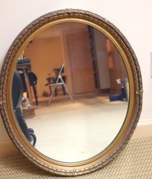 Vintage Oval Wall Mirror Measures Approximately 21 Inches X 25 Inches