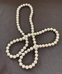 30 Inch Strand Of Silvertone Cultured Pearl