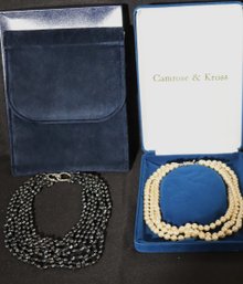 Fashion Jewelry Includes 8 Strand Beaded Necklace From Fortunoff, Includes Camrose And Kross 3 Strand Pearl