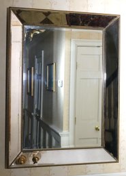 Vintage French Style Wall Mirror With A Beveled Edge Approx. 30 X 40 Inches