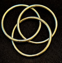 Sterling Silver Trio Of Interlocking Bangle Bracelets