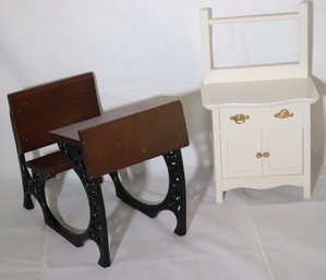 Pleasant Company Desk Made From Wood & Cast Metal Includes Dry Sink